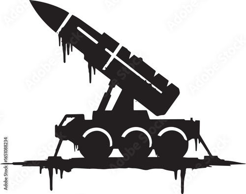 A striking monochrome representation of a powerful missile launc