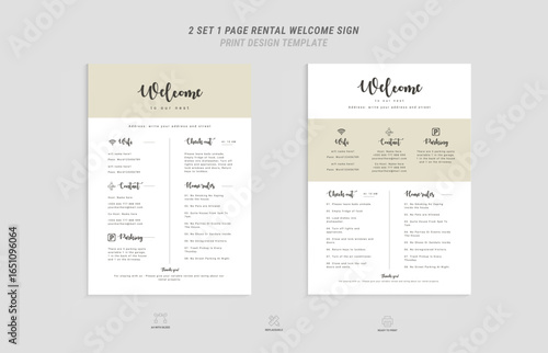 2 set welcome sign template