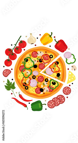 Delicious homemade pizza made with fresh ingredients ready for baking