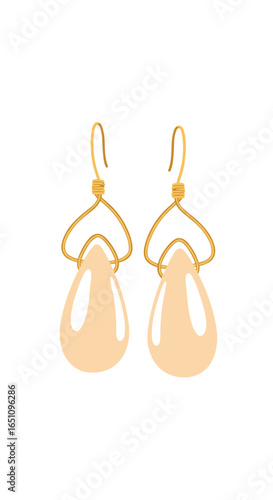 Elegant teardrop gemstone dangle earrings with gold wire accents