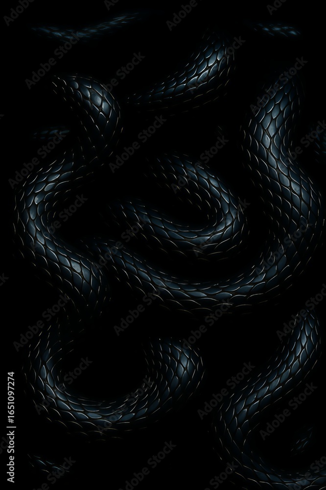Fototapeta premium black snake 8k for art wall decoration