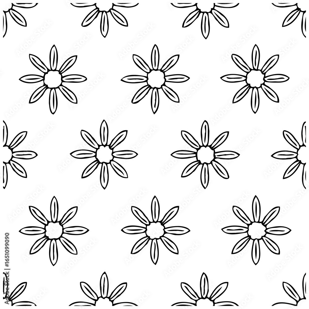 Fototapeta premium Floral repeat pattern background offers a whimsical touch enhancing various design applications and crafts seamlessly