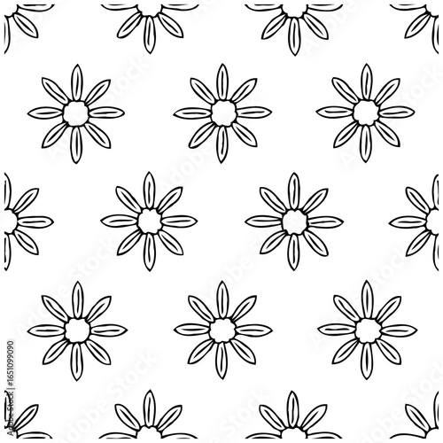 Floral repeat pattern background offers a whimsical touch enhancing various design applications and crafts seamlessly