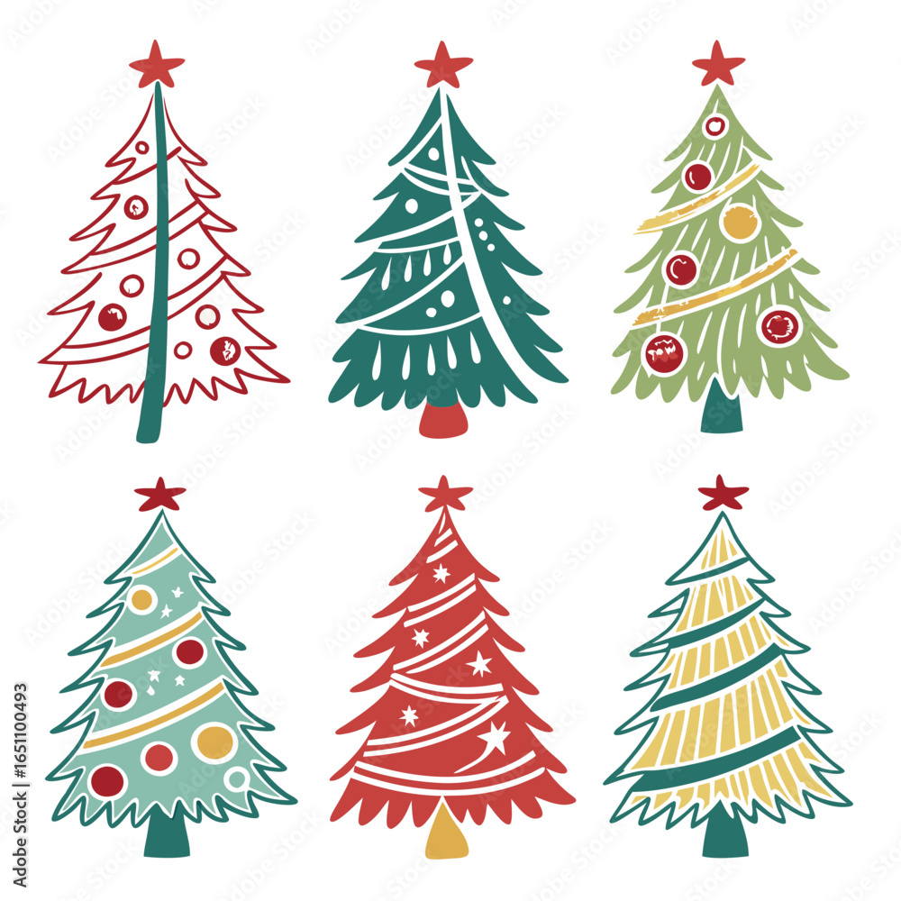Obraz premium christmas tree set