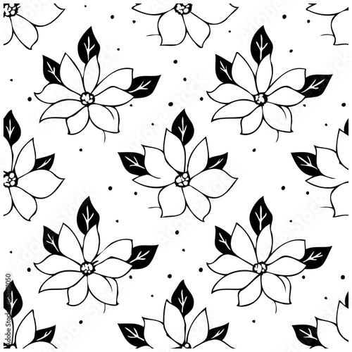 Elegant floral pattern black and white for backgrounds and creative designs minimal artistic rendition and simplicity and beauty