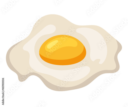 A vibrant illustration of a sunny-side-up fried egg, ready to be eaten.