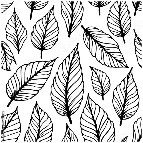Elegant leaves outline seamless pattern adds a touch of nature and sophistication to any design