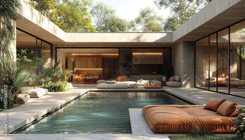 Wallpaper Mural serene indoor pool with mirrored reflections Torontodigital.ca