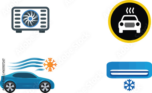 Ir Conditioning Icons, Cooling and Heating VECTOR