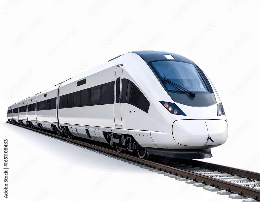 Naklejka premium Modern High-Speed Train on a White Background