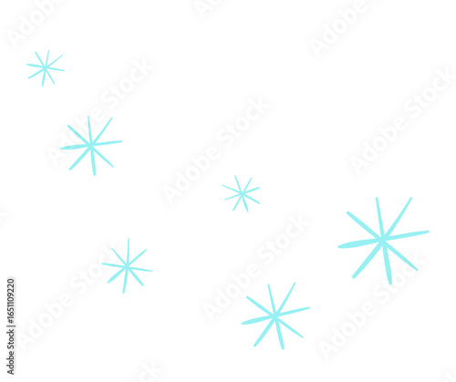 Light blue snowflakes gently falling on a white background.
