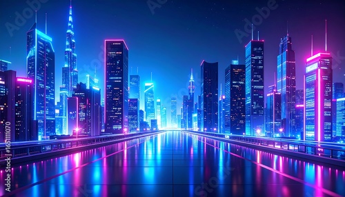 Futuristic city at night (2)