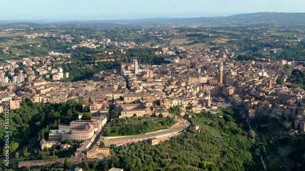 prise de vue aérienne de la ville de Sienne, Toscane, Italie