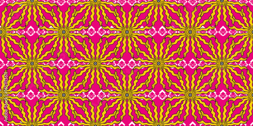 Ethnic abstract fabric. Seamless pattern in tribal, African wax print kitenge floral motifs. floral geometric art ornament.Design for carpet, wallpaper, clothing, wrapping, fabric, cover, dress