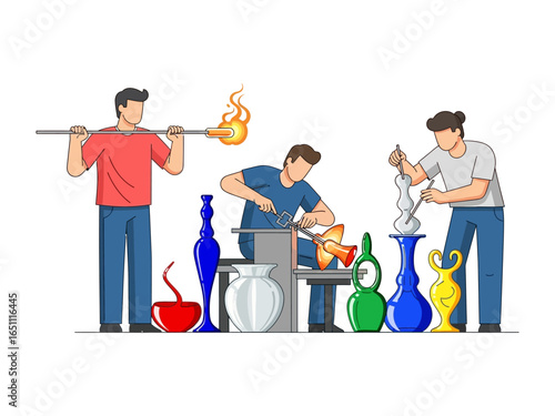 Artisans at Work: Witness the artistry of glassblowing, where skilled artisans shape molten glass into exquisite vases and decorative pieces, embodying craftsmanship and creativity.