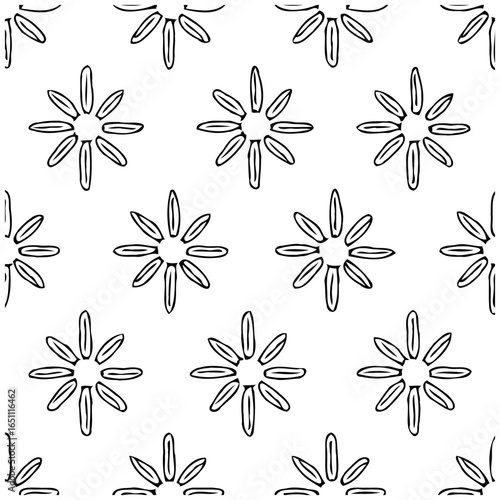 Elegant repetitive floral pattern radiating outwards with a minimalist design and seamless composition creating a visual harmony
