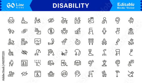Disability Awareness Icons – Inclusive, Accessible Vector Symbols for Web, Apps, and Design Projects