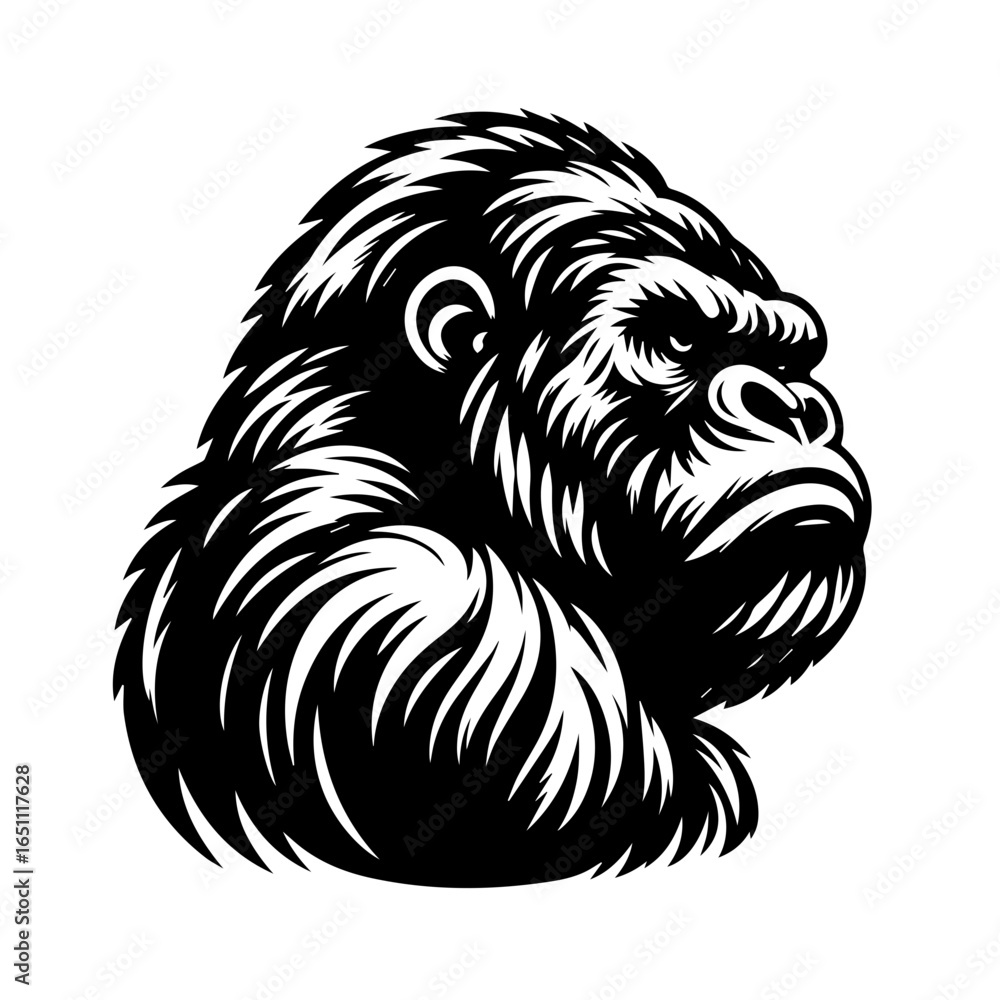 Fototapeta premium Gorilla head illustration isolated on white background