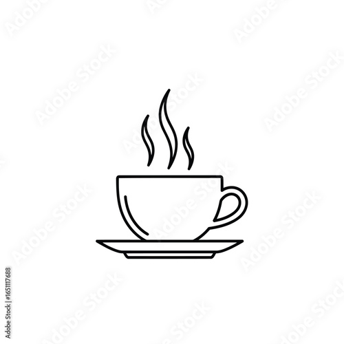 Vector illustration of hot coffee cup with steam isolated on white background