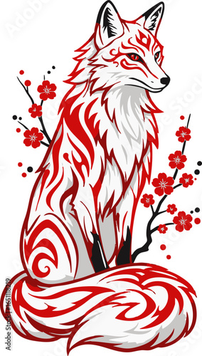 red fox with a heart