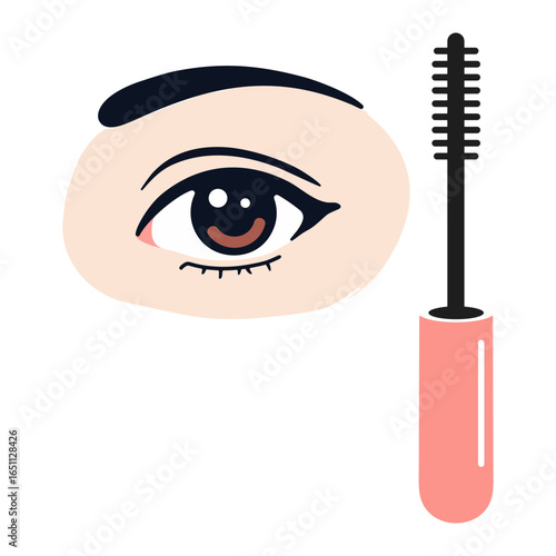 The result of applying mascara to the model