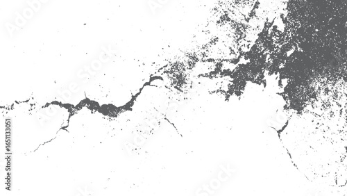 Cracked wall close up texture background in black and white concrete. White concrete wall cracked surface background with distressed texture 