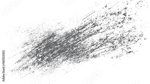 Charcoal dust black powder texture isolated on white surface close-up. Abstract black charcoal dust explosion texture isolated on white background