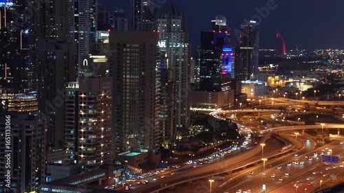 Wallpaper Mural Twilight Cityscape of Dubai with Illuminated Skyscrapers Torontodigital.ca
