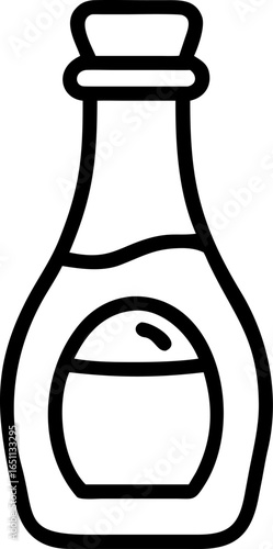 A vibrant advertisement banner featuring a single elegantly depicted salad dressing bottle showcasing its premium quality and appealing design for culinary promotions and marketing campaigns