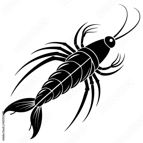  krill silhouette black this white background animal