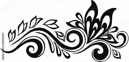 Beautiful floral element. Bla...