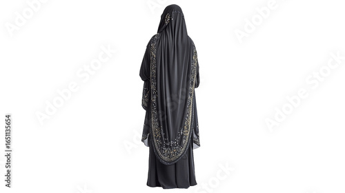 PNG a woman wearing a black robe on a transparent background
