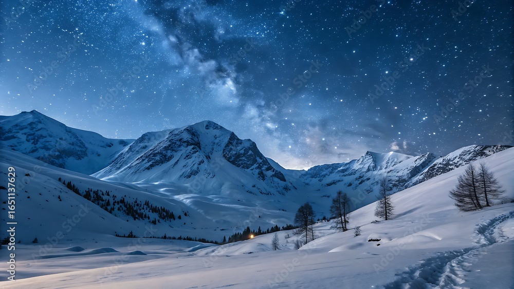 Fototapeta premium winter mountain landscape view