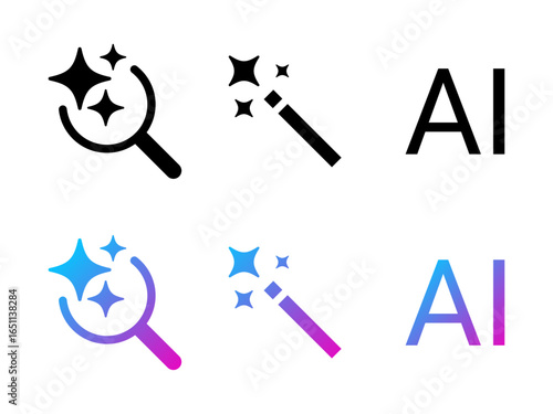 Wallpaper Mural Generative AI logo icon with sparkle star with square button. concept of Artificial intelligence and Machine learning for app and web. Torontodigital.ca