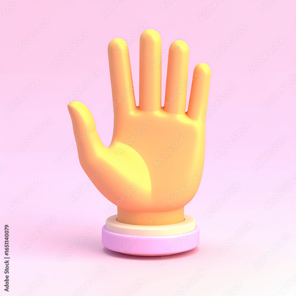 Obraz premium 3D Hands Gesture on Pink Background.