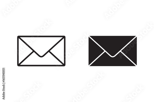 Outline and filled envelope icons mail message
