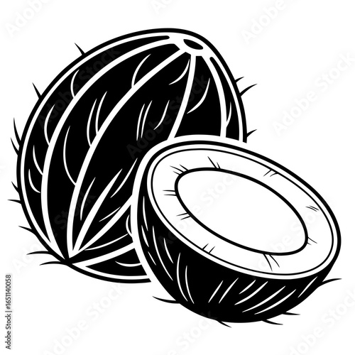 Coconut fruit isolated on white background, a tropical delight, showcasing its natural beauty and nutritional value, perfect for healthy recipes and refreshing summer treats