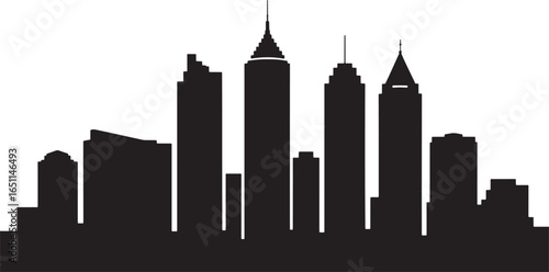 Atlanta Skyline Silhouette Vector Illustration Cityscape Urban Landscape Travel Destination