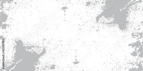 Vector art illustration of an old vintage grunge-textured background design with a black ink paint splatter effect and a dirty film dust border frame
