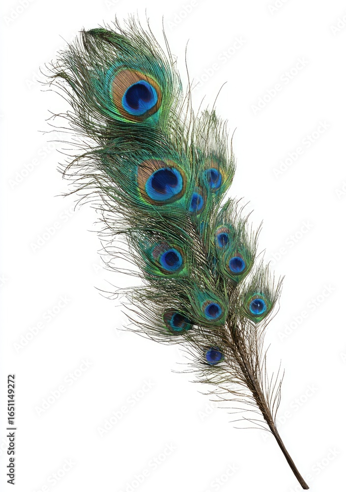 Naklejka premium Peacock feather, vibrant colors, eye-catching