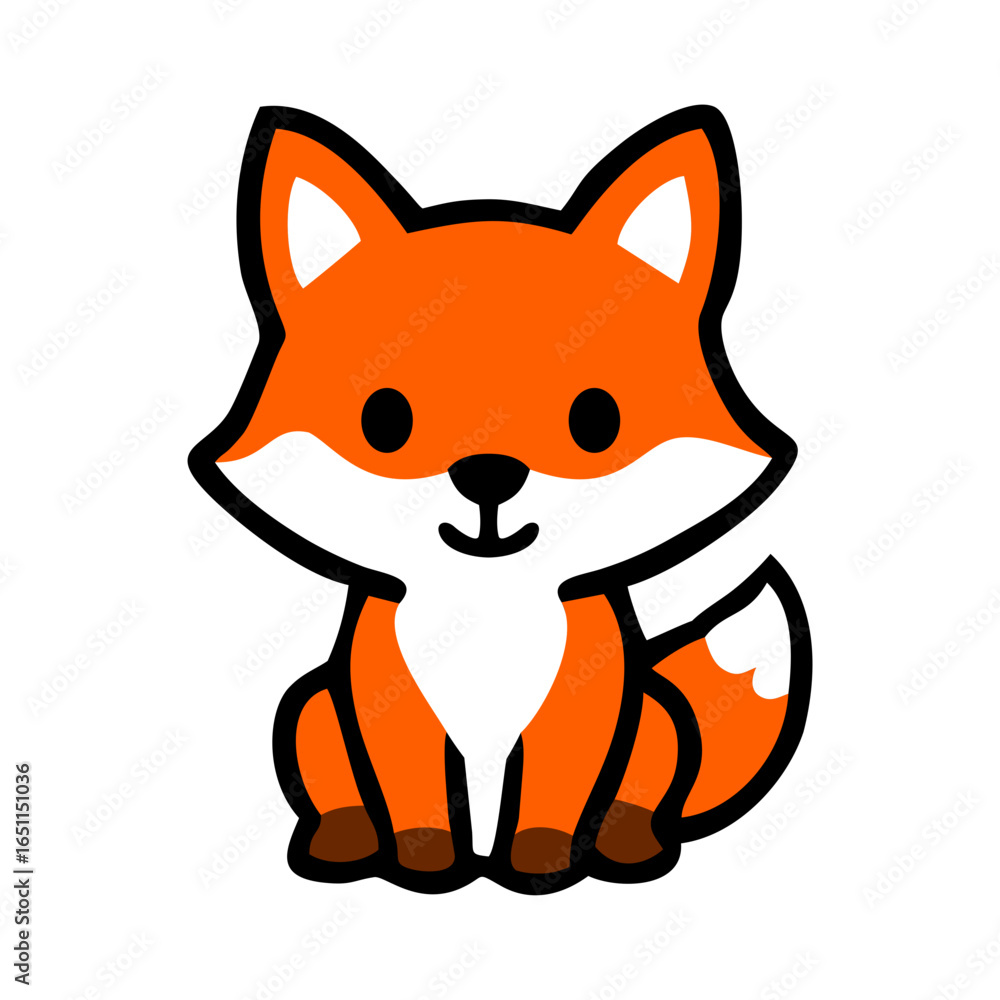 Fototapeta premium cute fox sticker icon
