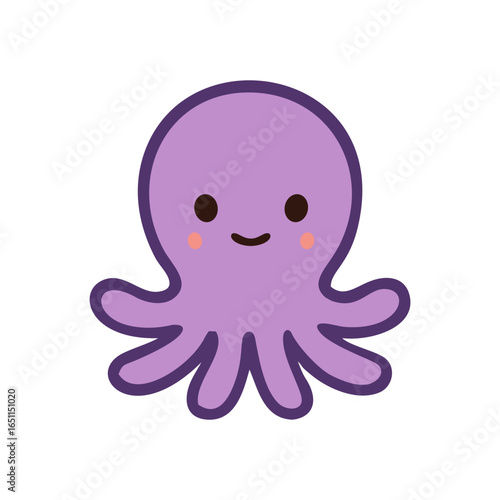 cute octopus sticker icon