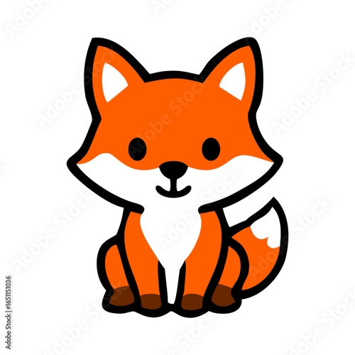 cute fox sticker icon