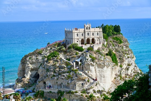 Beautiful sea in Italy, Calabria. And the amazing city of Tropea and the sea view. Clear sea. Traveling is amazing. Italy is always a great idea.