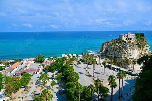 Beautiful sea in Italy, Calabria. And the amazing city of Tropea and the sea view. Clear sea. Traveling is amazing. Italy is always a great idea.