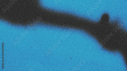 Tableau sur toile Black spray paint line on blue background