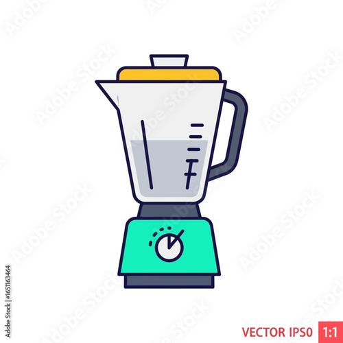 Modern Kitchen Blender Icon Vector Illustration with Clean Design and Vibrant Colors