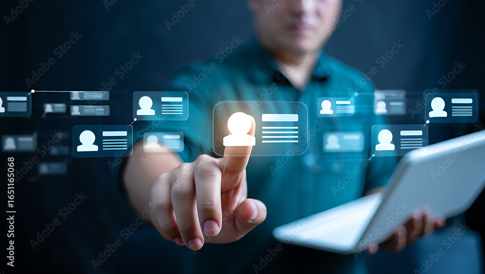 Fototapeta premium Person profile selection digital interface image
