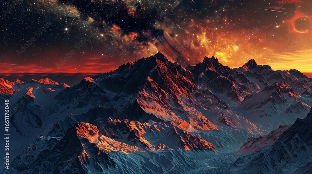 Fototapeta premium sunset in the mountains