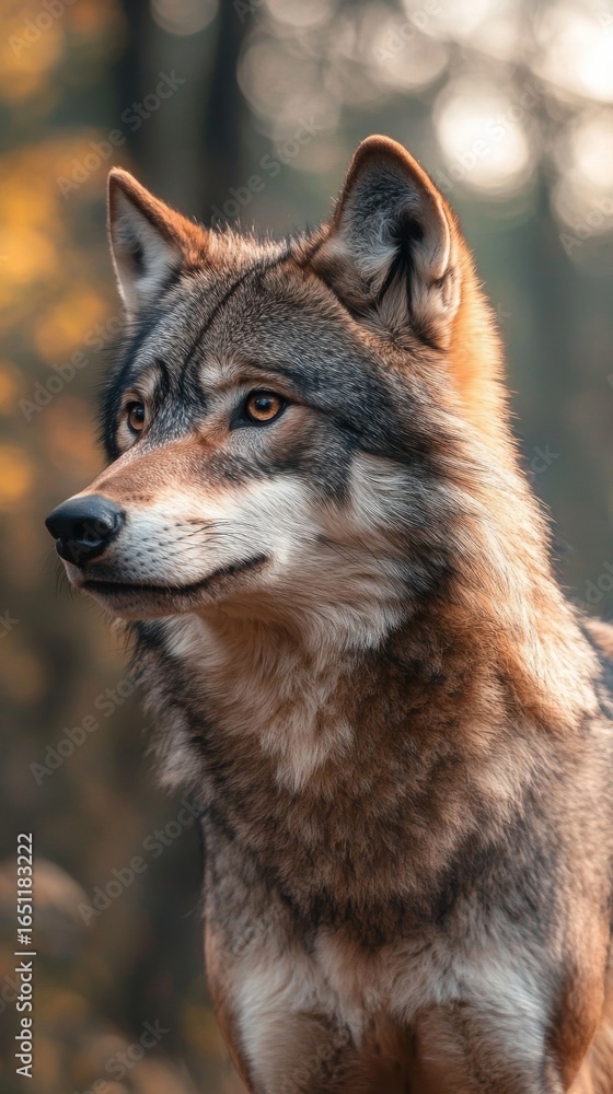 Fototapeta premium Wolves have a sense of smell that is 100 times sharper than humans.